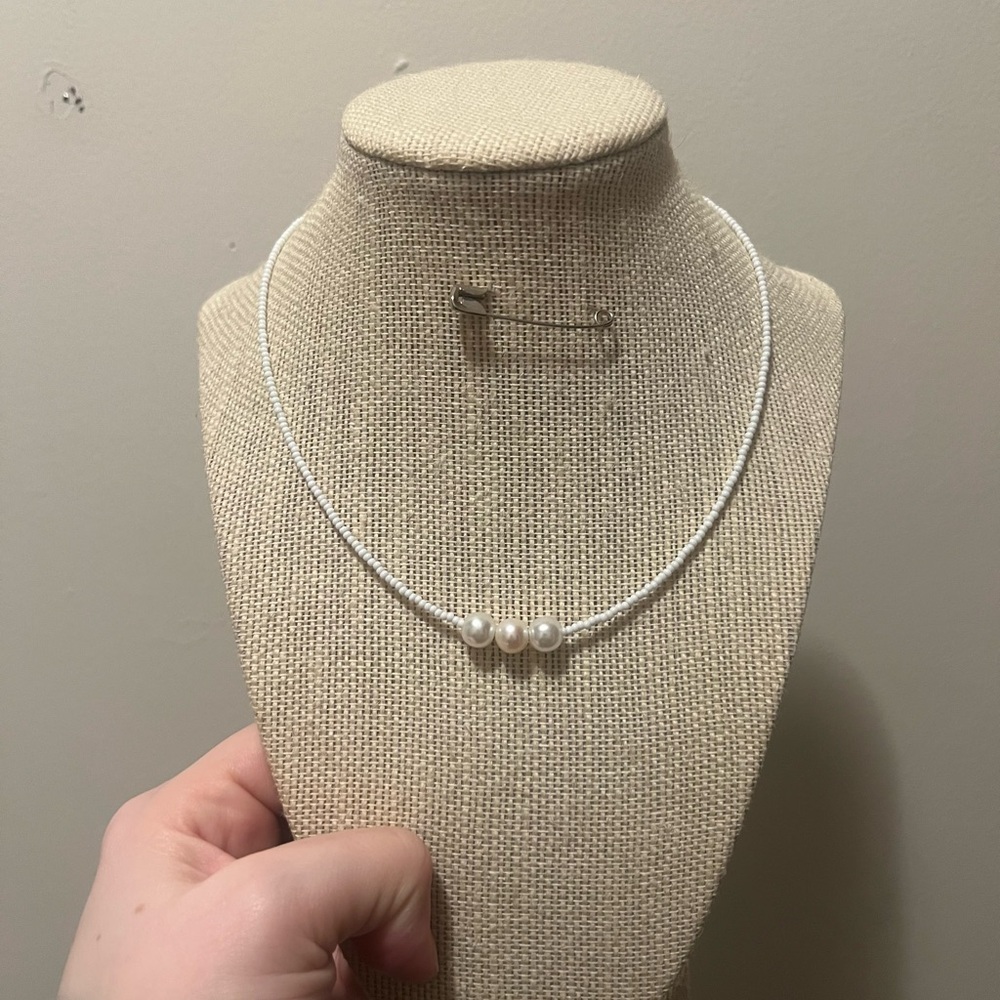 #24. Handmade White Pearl Necklace